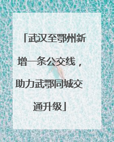武汉至鄂州新增一条公交线，助力武鄂同城交通升级