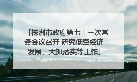 株洲市政府第七十三次常务会议召开 研究低空经济发展、大抓落实等工作