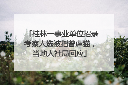 桂林一事业单位招录考察人选被指曾虐猫，当地人社局回应