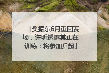 樊振东6月重回赛场，许昕透露其正在训练：将参加乒超