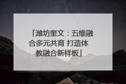 潍坊奎文：五维融合多元共育 打造体教融合新样板