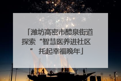 潍坊高密市醴泉街道探索“智慧医养进社区” 托起幸福晚年
