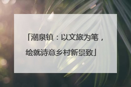 潮泉镇：以文旅为笔，绘就诗意乡村新景致