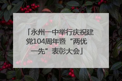 永州一中举行庆祝建党104周年暨“两优一先”表彰大会