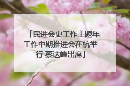 民进会史工作主题年工作中期推进会在杭举行 蔡达峰出席