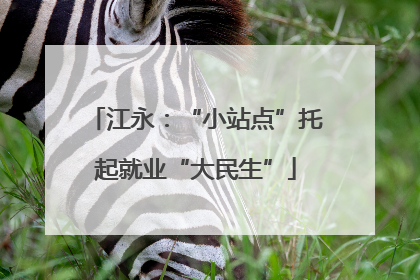 江永：“小站点”托起就业“大民生”