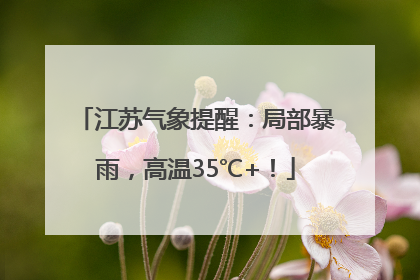江苏气象提醒：局部暴雨，高温35℃+！
