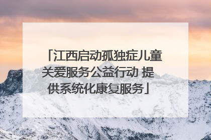 江西启动孤独症儿童关爱服务公益行动 提供系统化康复服务