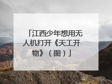 江西少年想用无人机打开《天工开物》（图）