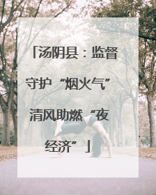 汤阴县：监督守护“烟火气” 清风助燃“夜经济”