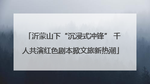 沂蒙山下“沉浸式冲锋” 千人共演红色剧本掀文旅新热潮