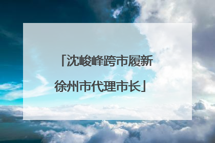 沈峻峰跨市履新徐州市代理市长