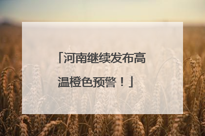 河南继续发布高温橙色预警！