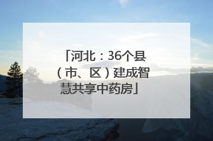 河北：36个县（市、区）建成智慧共享中药房