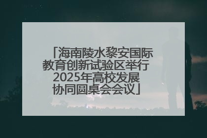 海南陵水黎安国际教育创新试验区举行2025年高校发展协同圆桌会会议