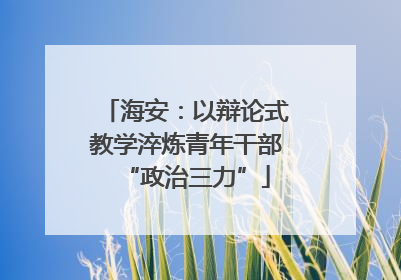 海安：以辩论式教学淬炼青年干部“政治三力”