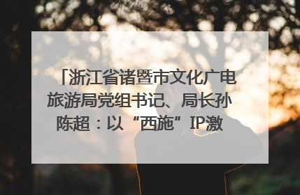 浙江省诸暨市文化广电旅游局党组书记、局长孙陈超：以“西施”IP激活全域旅游 打造县域文旅融合新标杆｜第七届全国县域旅游研究成果发布系列活动