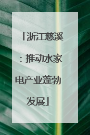 浙江慈溪：推动水家电产业蓬勃发展