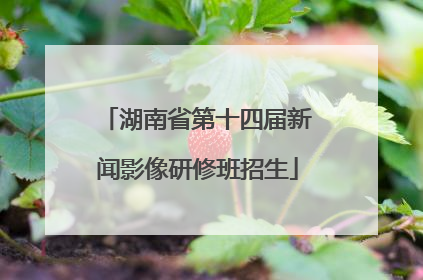 湖南省第十四届新闻影像研修班招生