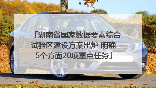 湖南省国家数据要素综合试验区建设方案出炉 明确5个方面20项重点任务