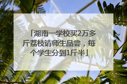 湖南一学校买2万多斤荔枝请师生品尝，每个学生分到1斤半