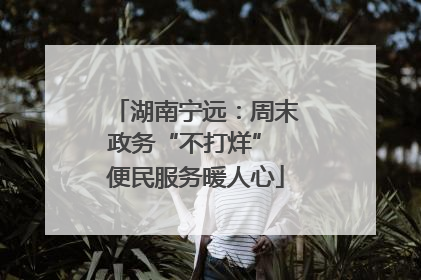 湖南宁远：周末政务“不打烊” 便民服务暖人心