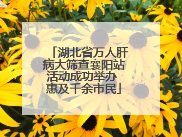 湖北省万人肝病大筛查襄阳站活动成功举办 惠及千余市民