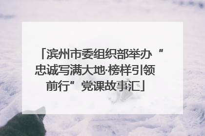 滨州市委组织部举办“忠诚写满大地·榜样引领前行”党课故事汇