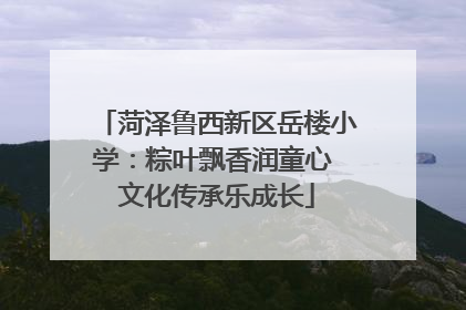 菏泽鲁西新区岳楼小学：粽叶飘香润童心 文化传承乐成长