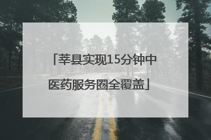 莘县实现15分钟中医药服务圈全覆盖
