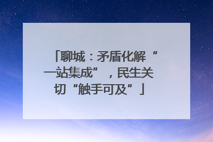 聊城：矛盾化解“一站集成”，民生关切“触手可及”