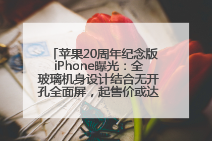 苹果20周年纪念版iPhone曝光：全玻璃机身设计结合无开孔全面屏，起售价或达1.45万人民币