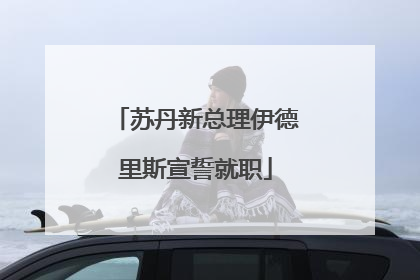 苏丹新总理伊德里斯宣誓就职