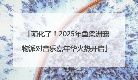 萌化了！2025年鱼梁洲宠物派对音乐嘉年华火热开启