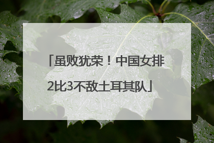 虽败犹荣！中国女排2比3不敌土耳其队