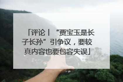 评论丨“贾宝玉是长子长孙”引争议，要较真内容也要包容失误