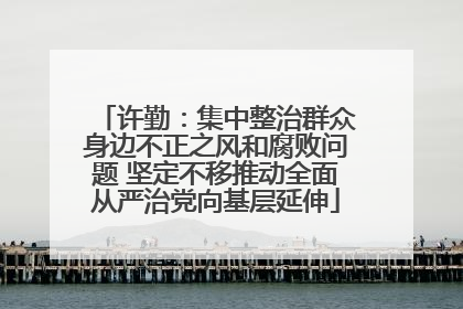 许勤：集中整治群众身边不正之风和腐败问题 坚定不移推动全面从严治党向基层延伸