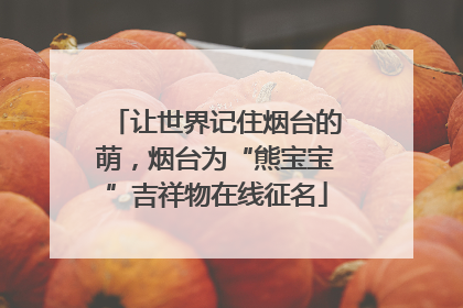 让世界记住烟台的萌，烟台为“熊宝宝”吉祥物在线征名