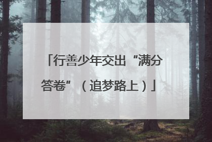 行善少年交出“满分答卷”（追梦路上）