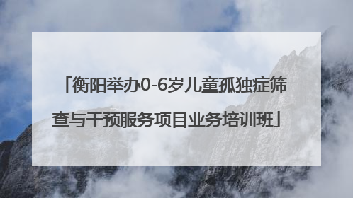 衡阳举办0-6岁儿童孤独症筛查与干预服务项目业务培训班