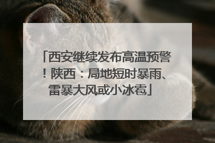 西安继续发布高温预警！陕西：局地短时暴雨、雷暴大风或小冰雹