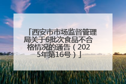 西安市市场监督管理局关于6批次食品不合格情况的通告（2025年第16号）