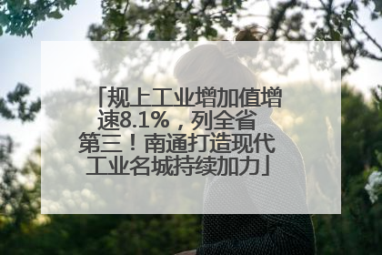 规上工业增加值增速8.1%，列全省第三！南通打造现代工业名城持续加力