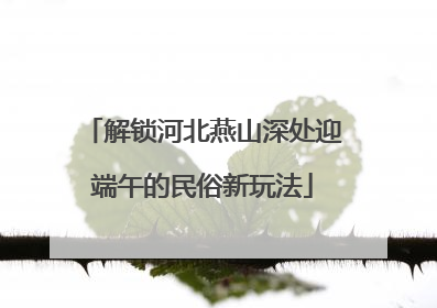 解锁河北燕山深处迎端午的民俗新玩法