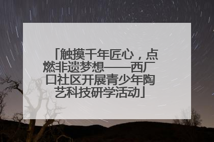 触摸千年匠心，点燃非遗梦想——西厂口社区开展青少年陶艺科技研学活动