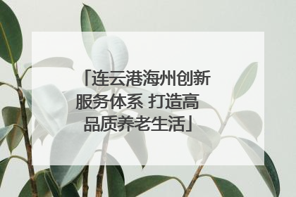 连云港海州创新服务体系 打造高品质养老生活