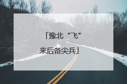豫北“飞”来后备尖兵
