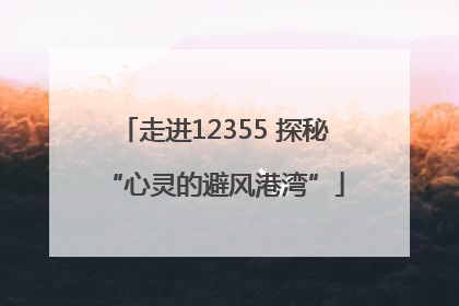 走进12355 探秘“心灵的避风港湾”