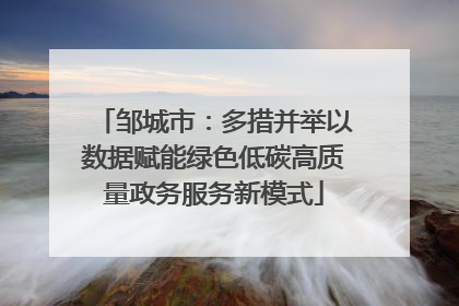 邹城市：多措并举以数据赋能绿色低碳高质量政务服务新模式