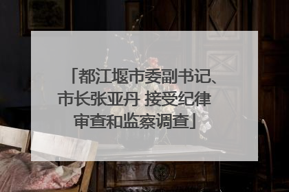 都江堰市委副书记、市长张亚丹 接受纪律审查和监察调查